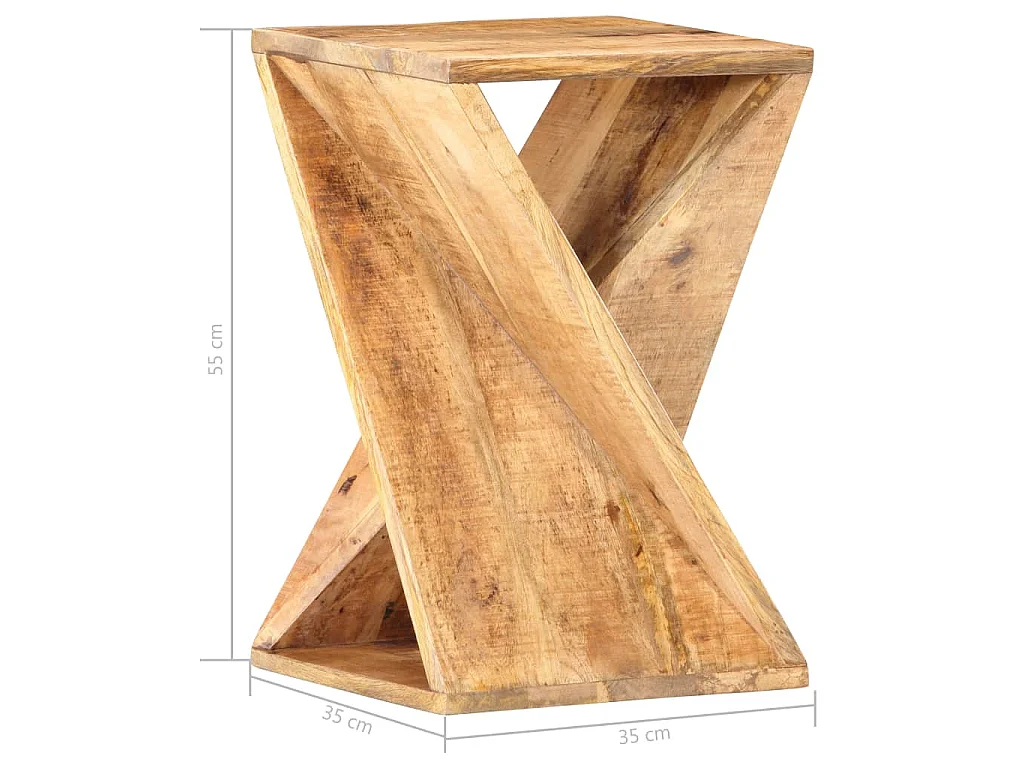 Bijzettafel 35x35x55 cm massief mangohout