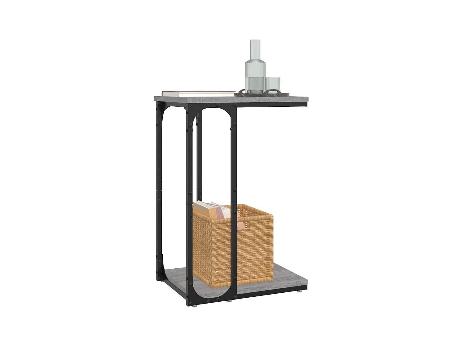 Bijzettafel 40x30x60 cm bewerkt hout grijs sonoma eikenkleurig