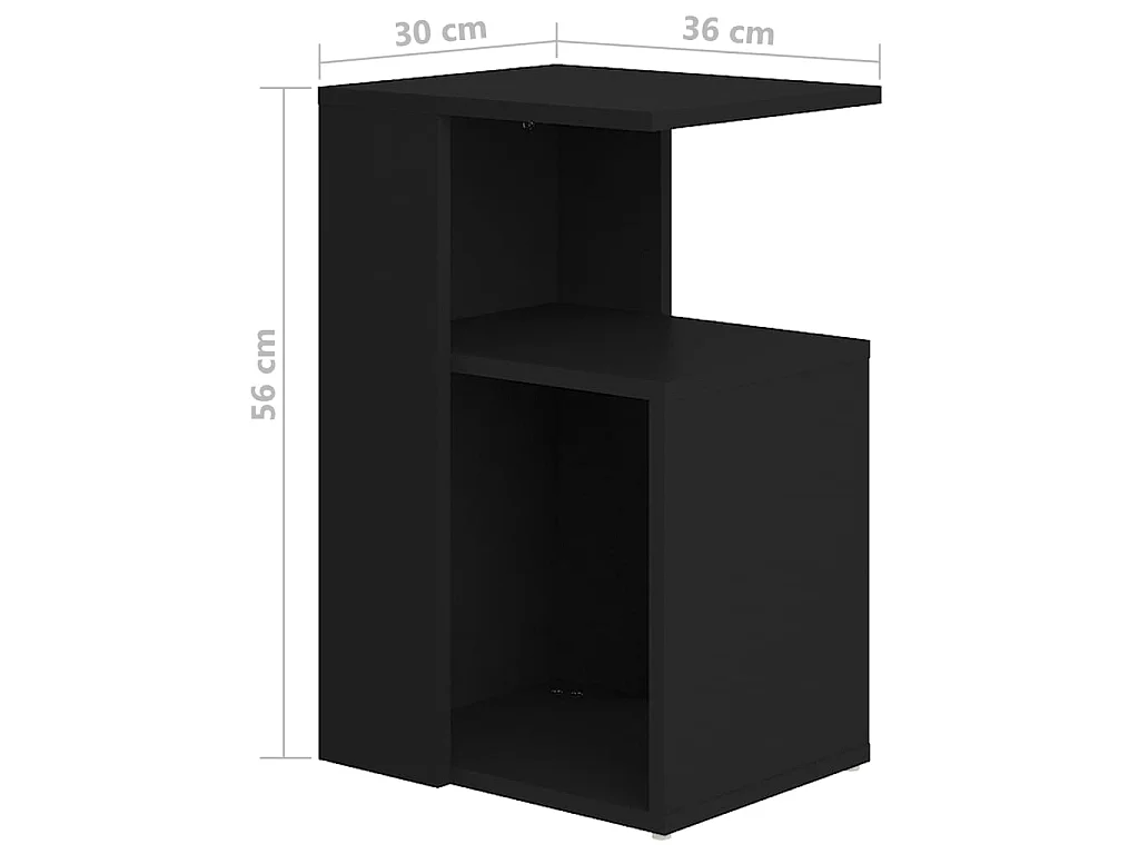 Bijzettafel 36x30x56 cm bewerkt hout zwart