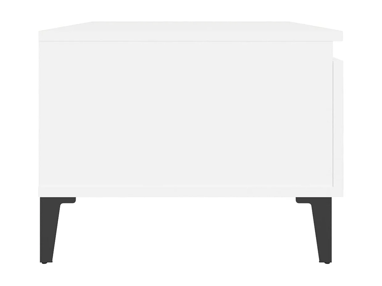 Table d'appoint Blanc 50x46x35 cm Bois d'ingénierie