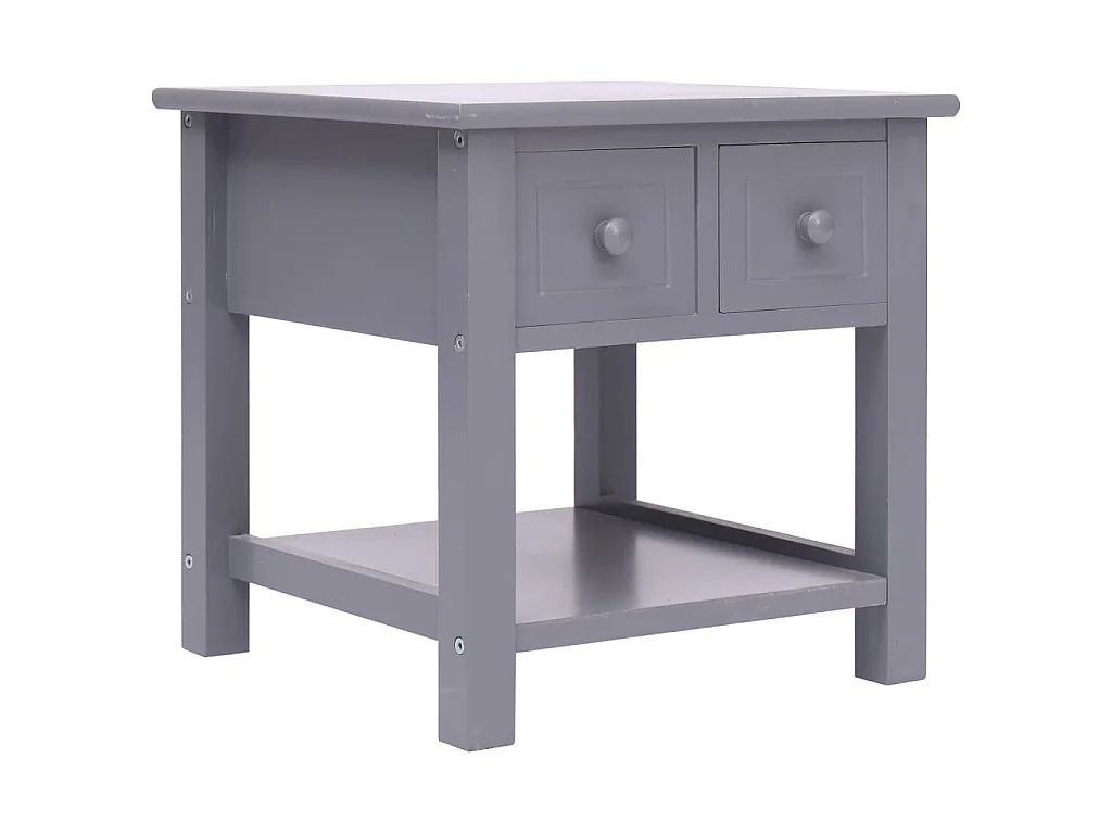 Table d'appoint Gris 40x40x40 cm Bois de Paulownia