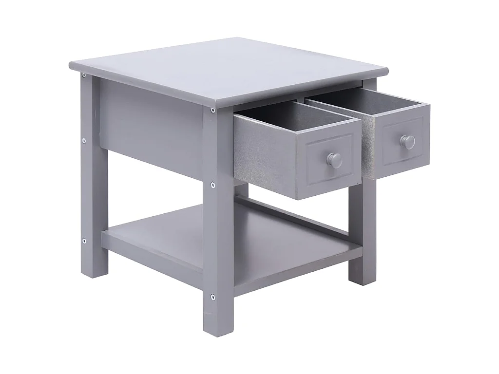 Table d'appoint Gris 40x40x40 cm Bois de Paulownia
