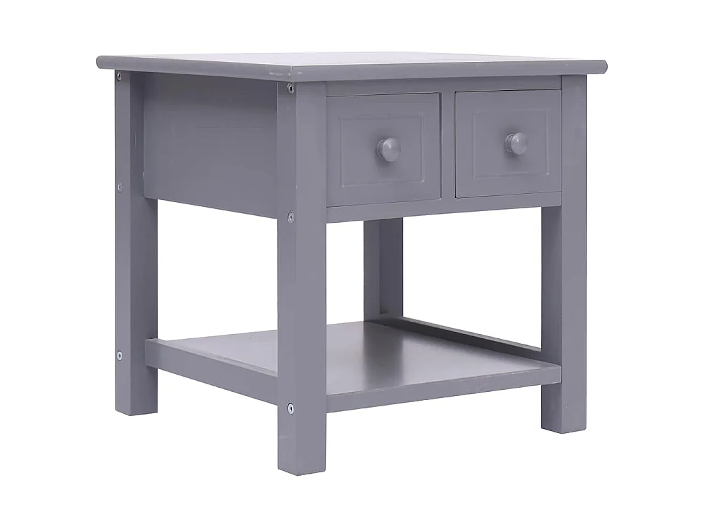 Table d'appoint Gris 40x40x40 cm Bois de Paulownia