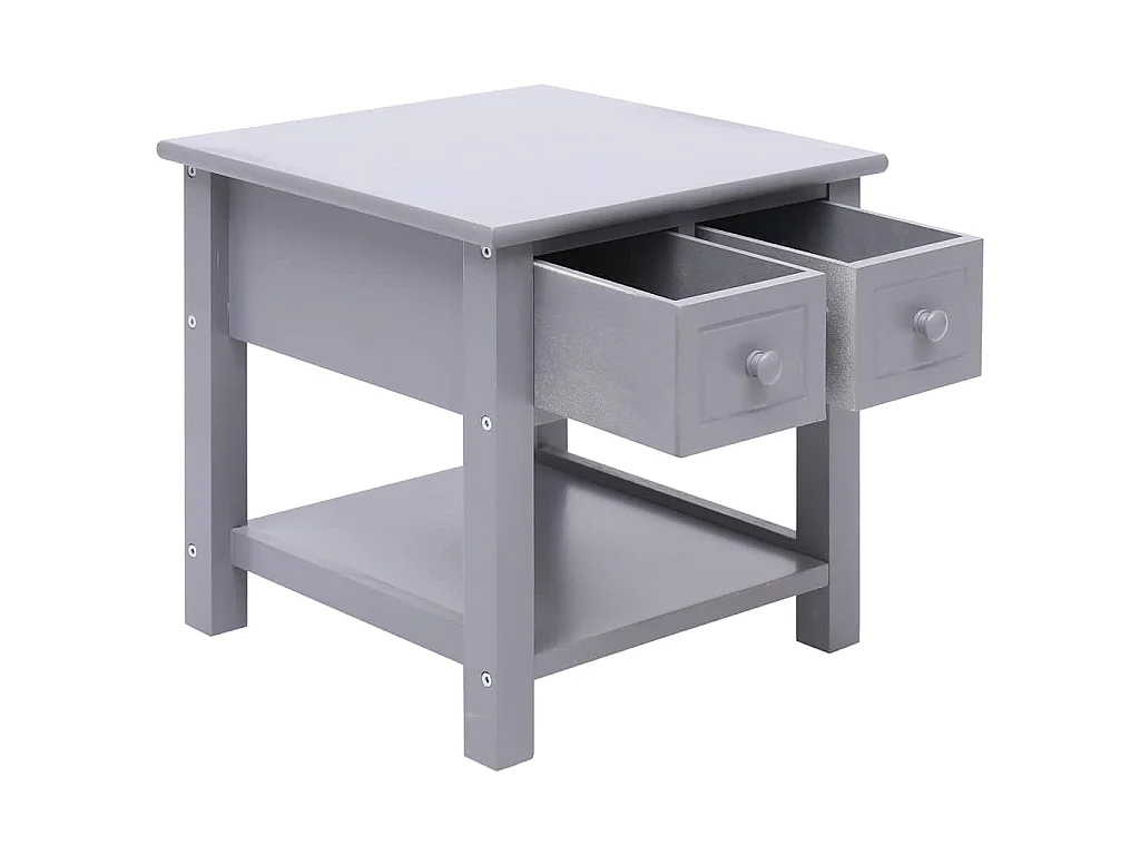 Table d'appoint Gris 40x40x40 cm Bois de Paulownia