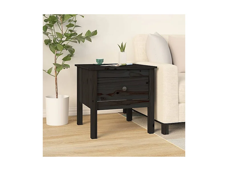 Beistelltisch Schwarz 50x50x49 cm Massivholz Kiefer