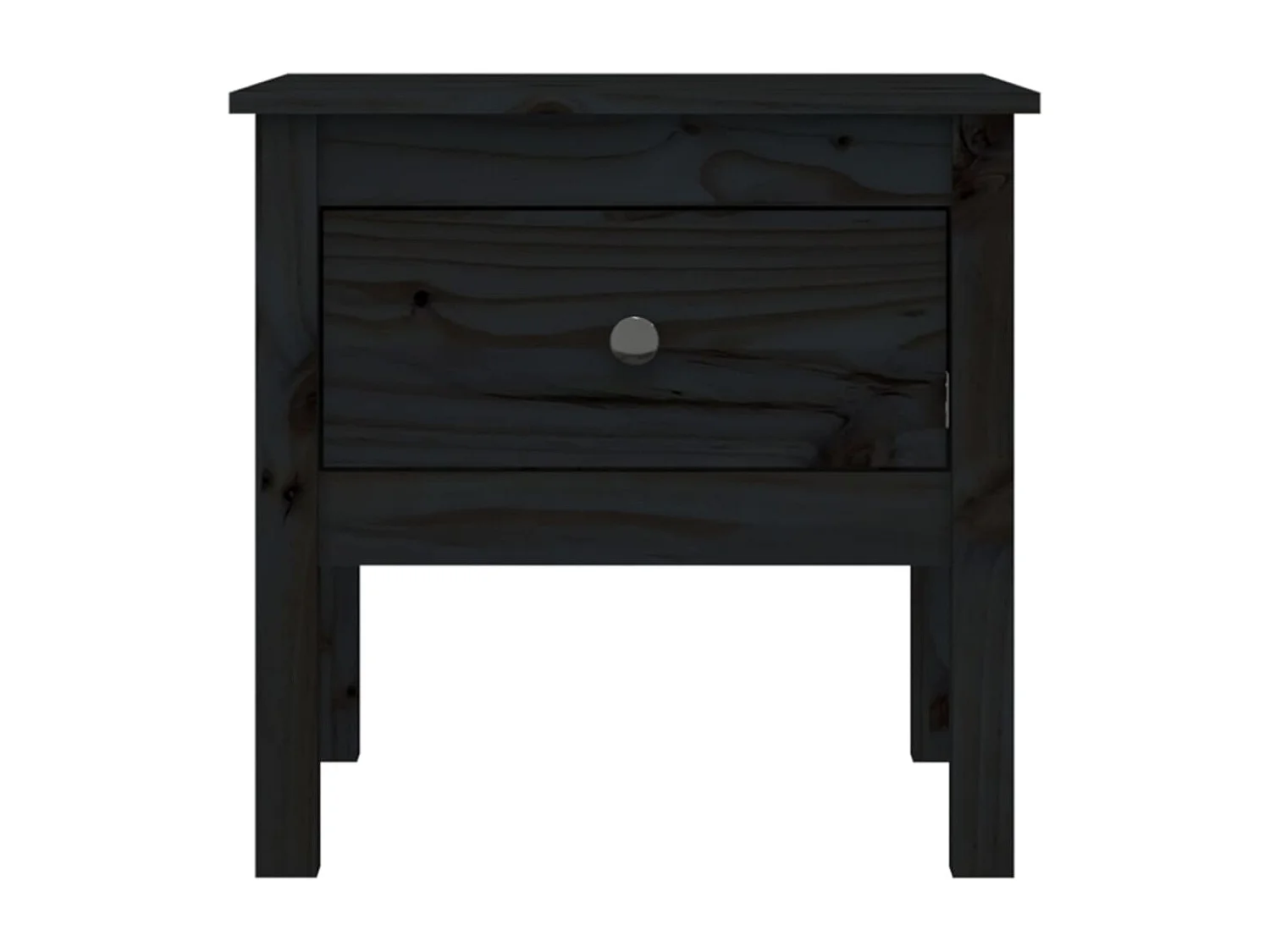 Table d'appoint Noir 50x50x49 cm Bois massif de pin