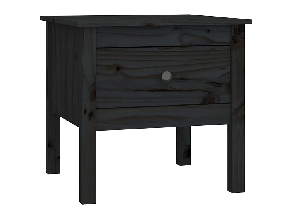 Table d'appoint Noir 50x50x49 cm Bois massif de pin