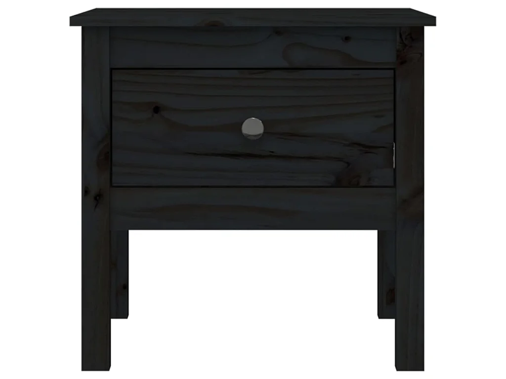Table d'appoint Noir 50x50x49 cm Bois massif de pin