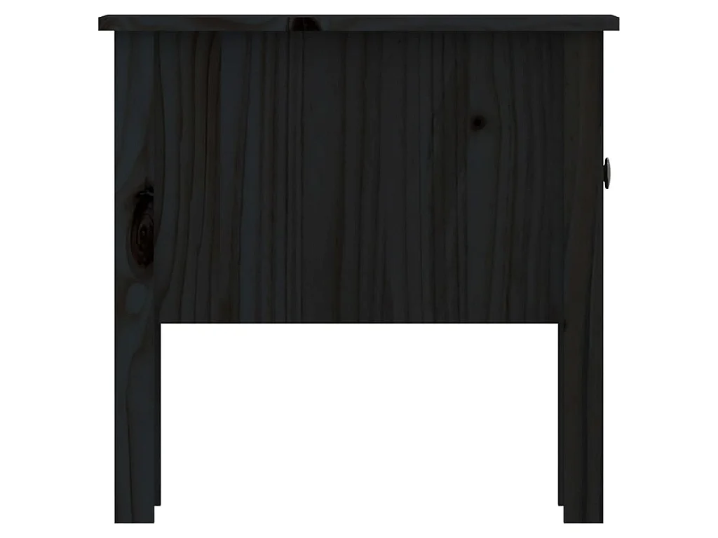 Table d'appoint Noir 50x50x49 cm Bois massif de pin