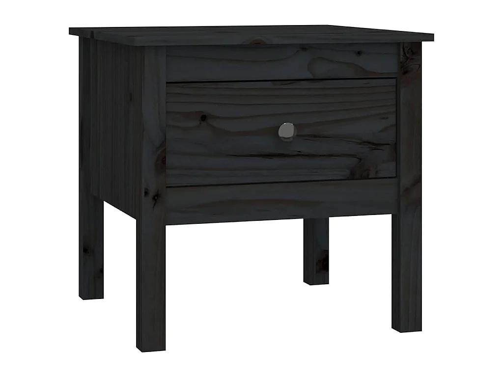 Mesa de apoio 50x50x49 cm pinho maciço preto