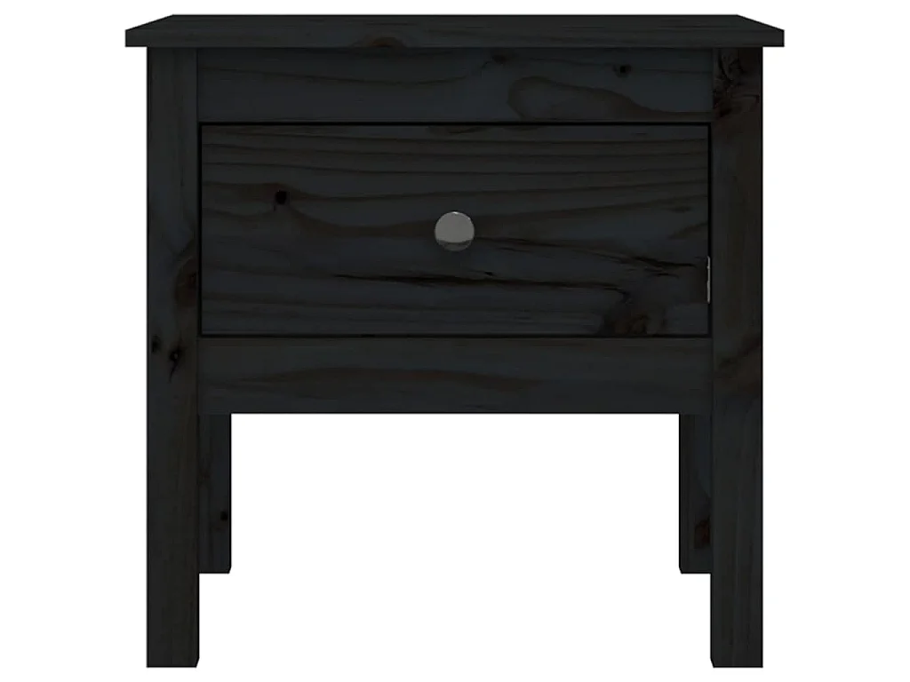 Mesa de apoio 50x50x49 cm pinho maciço preto