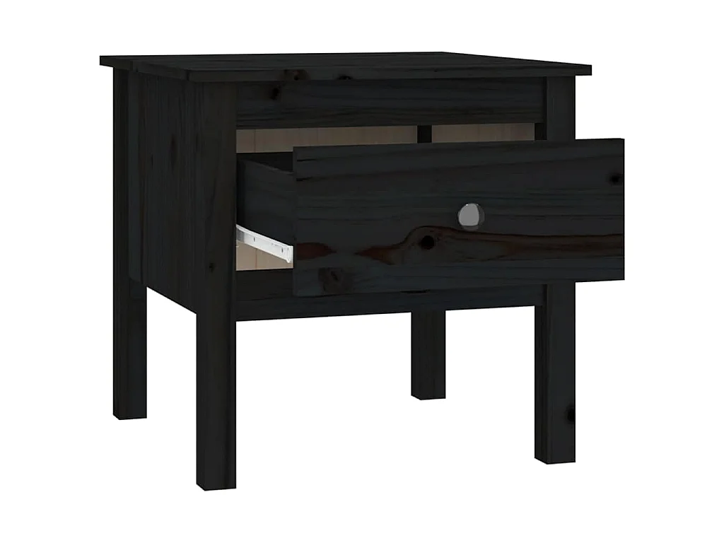 Mesa de apoio 50x50x49 cm pinho maciço preto