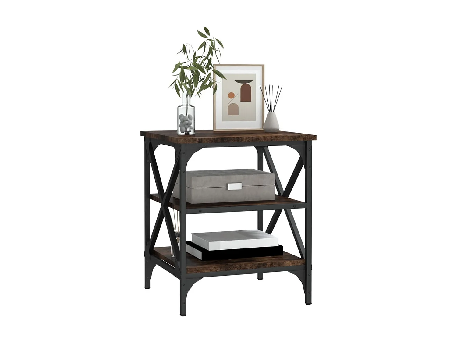 Table d'appoint Chêne fumé 40x42x50 cm Bois d'ingénierie