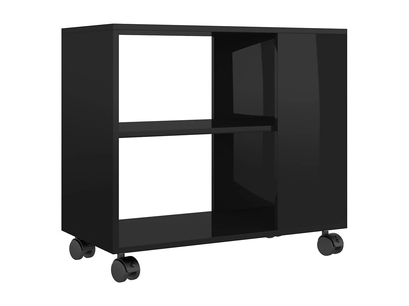 Table d'appoint Noir brillant 70x35x55 cm Bois d'ingénierie