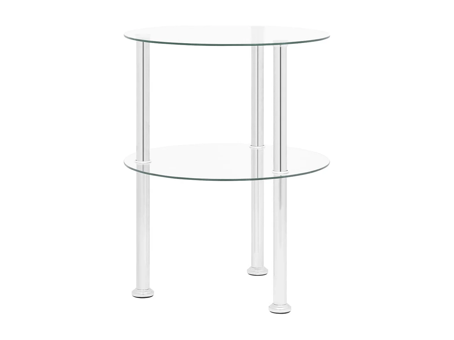 Beistelltisch mit 2 Ablagen Transparent 38 cm Hartglas
