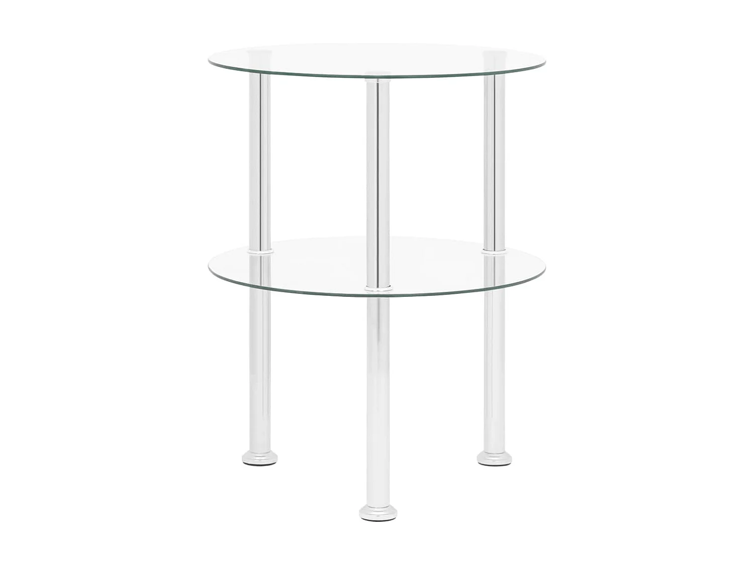 Beistelltisch mit 2 Ablagen Transparent 38 cm Hartglas