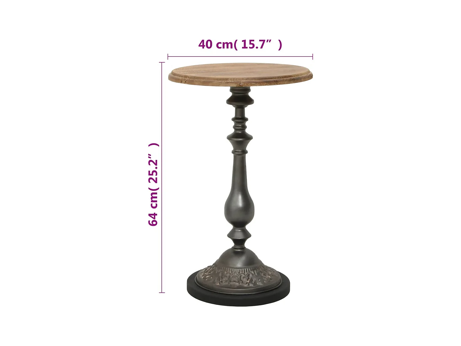 Table d'appoint Bois de sapin massif 40 x 64 cm Marron