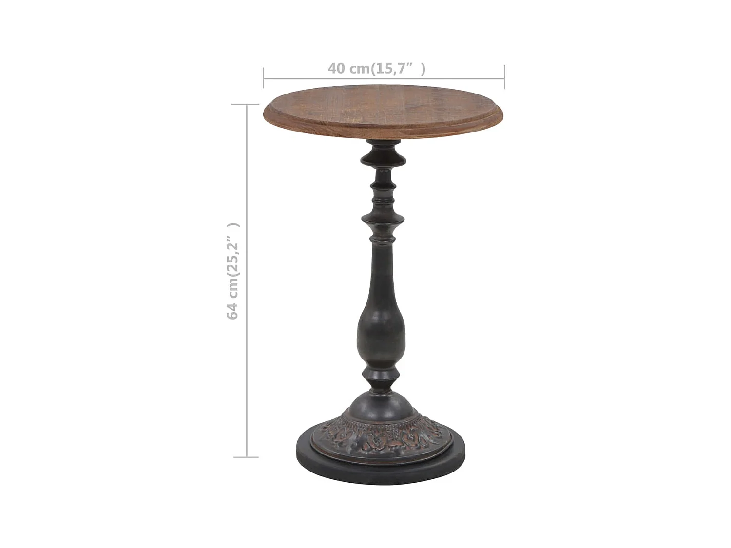 Table d'appoint Bois de sapin massif 40 x 64 cm Marron