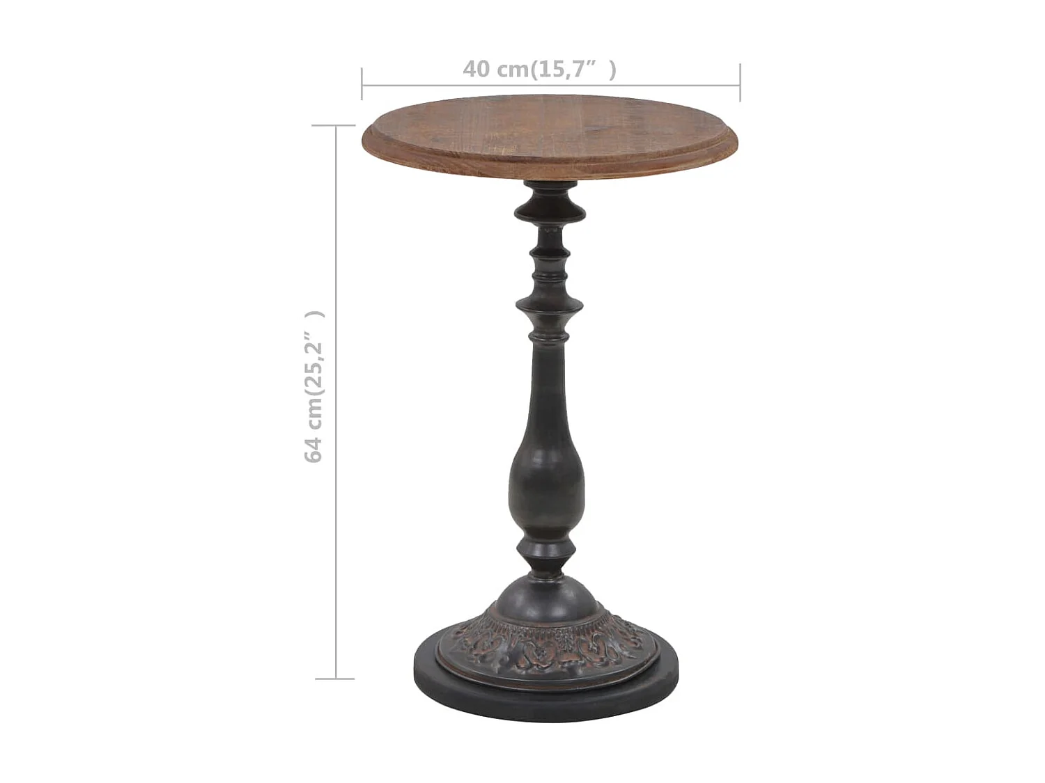 Table d'appoint Bois de sapin massif 40 x 64 cm Marron
