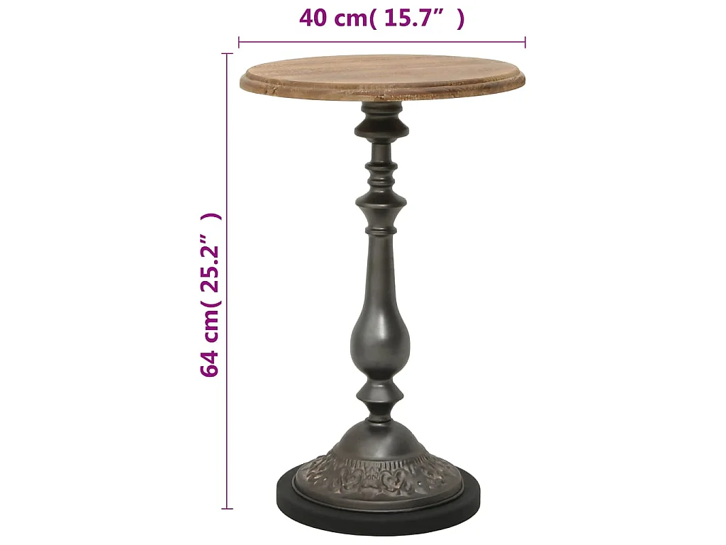 Table d'appoint Bois de sapin massif 40 x 64 cm Marron