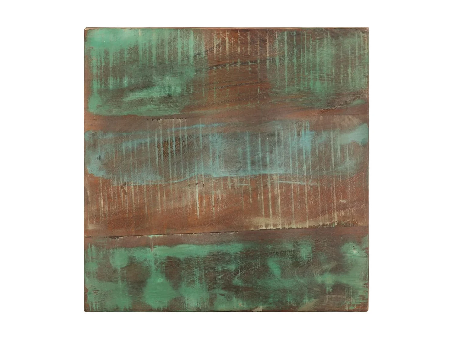 Bijzettafel met wielen 40x40x42 cm massief gerecycled hout