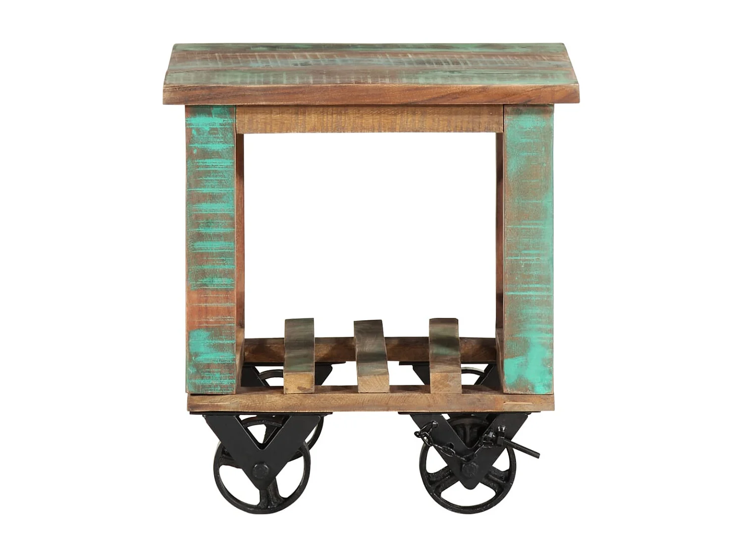 Table d'appoint avec roulettes 40x40x42 cm Bois de récupération