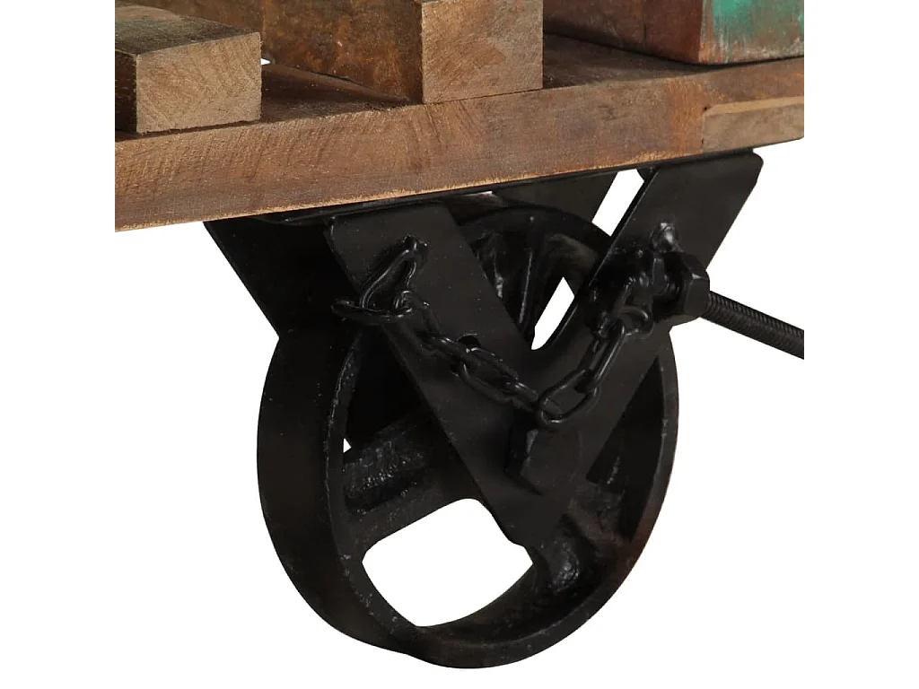 Table d'appoint avec roulettes 40x40x42 cm Bois de récupération