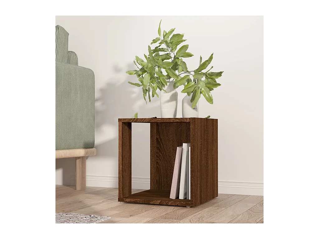 Table d'appoint Chêne marron 33x33x34,5 cm Bois d'ingénierie
