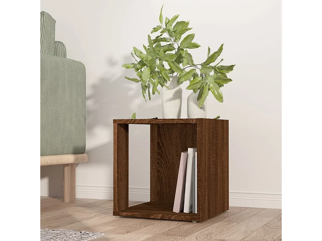 Table d'appoint Chêne marron 33x33x34,5 cm Bois d'ingénierie
