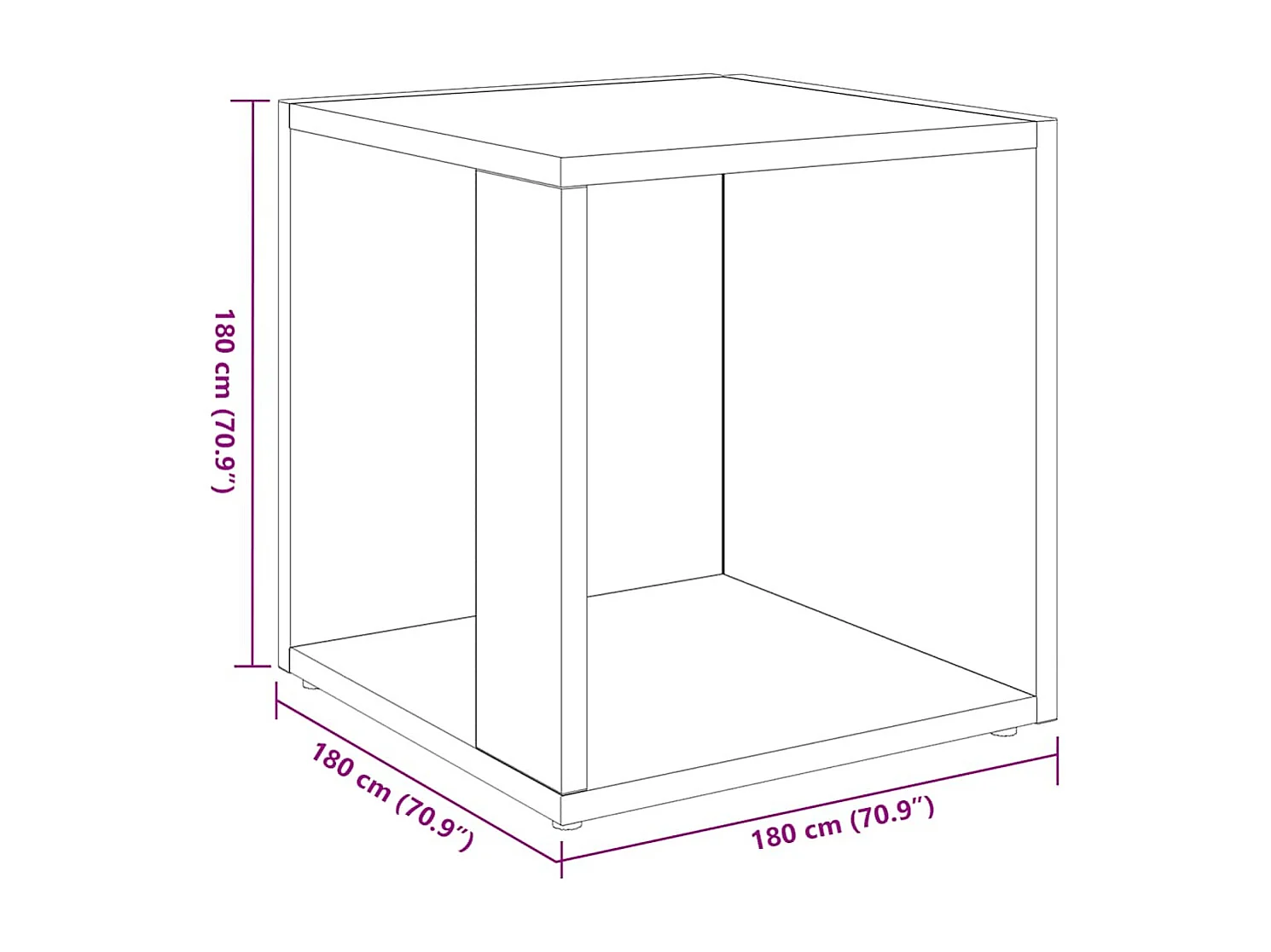 Mesa auxiliar madera contrachapada roble marrón 33x33x34,5 cm