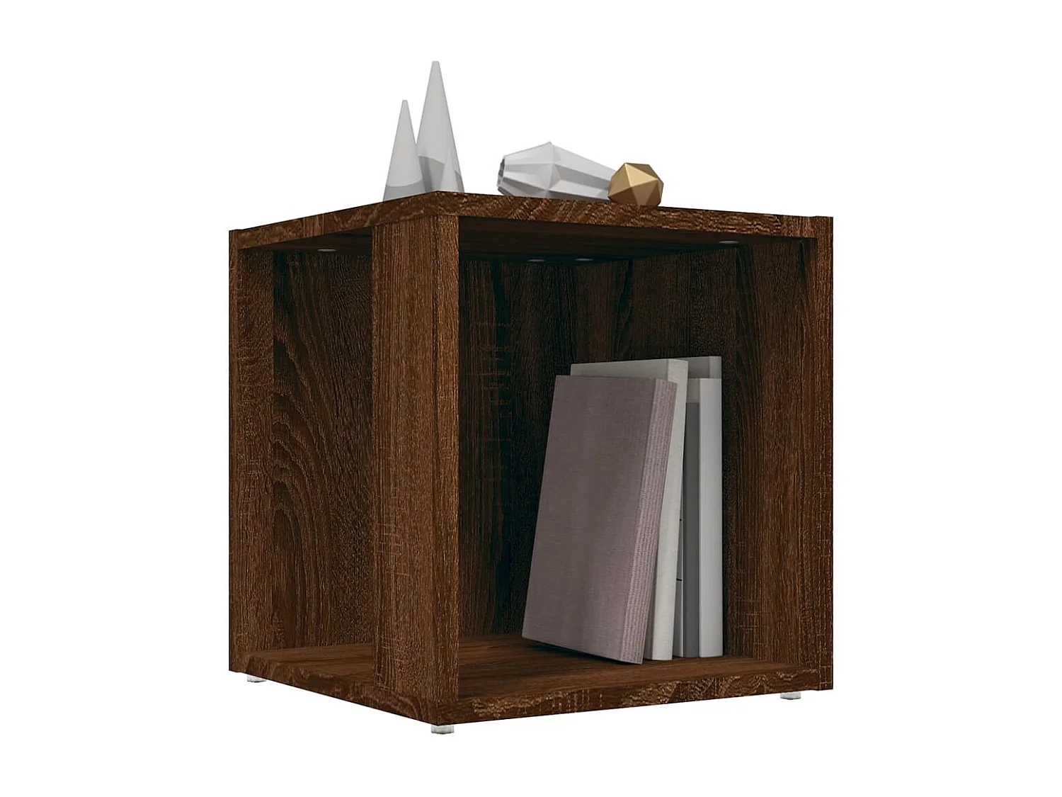 Mesa auxiliar madera contrachapada roble marrón 33x33x34,5 cm