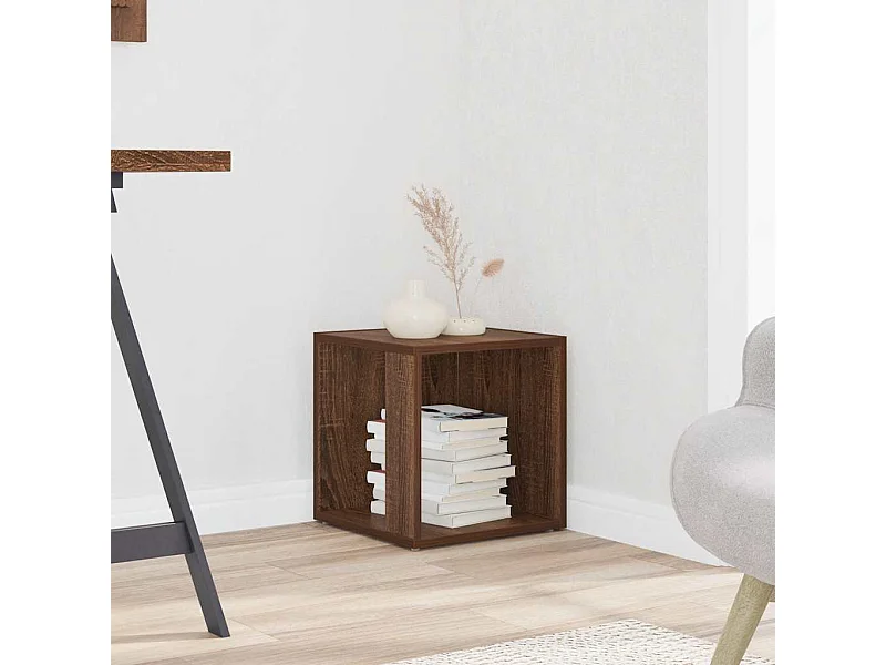 Table d'appoint Chêne marron 33x33x34,5 cm Bois d'ingénierie