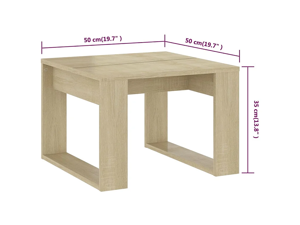 Table d'appoint Chêne sonoma 50x50x35 cm Bois d’ingénierie