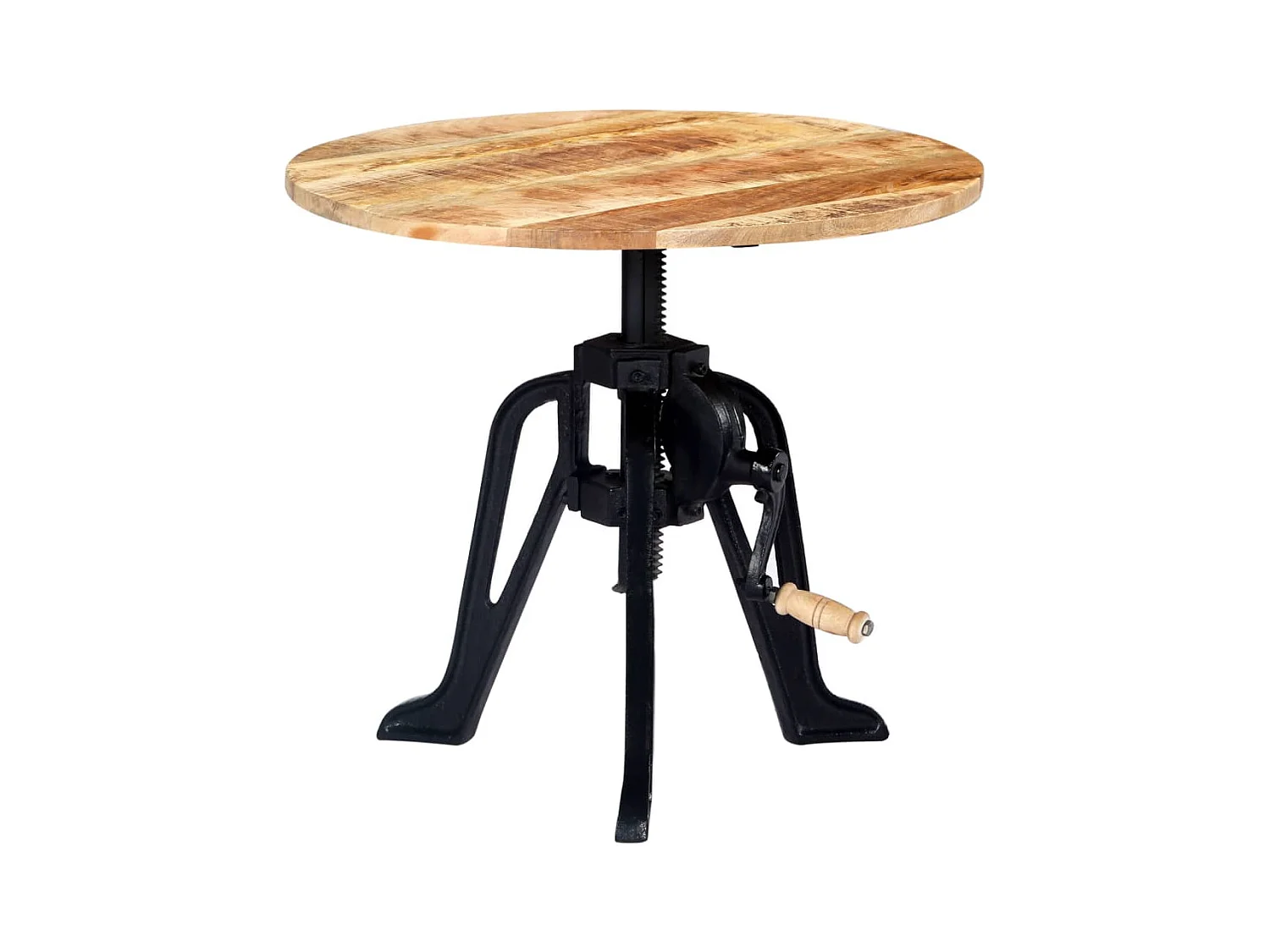 Beistelltisch 60×(46-63) cm Massivholz Mango und Gusseisen