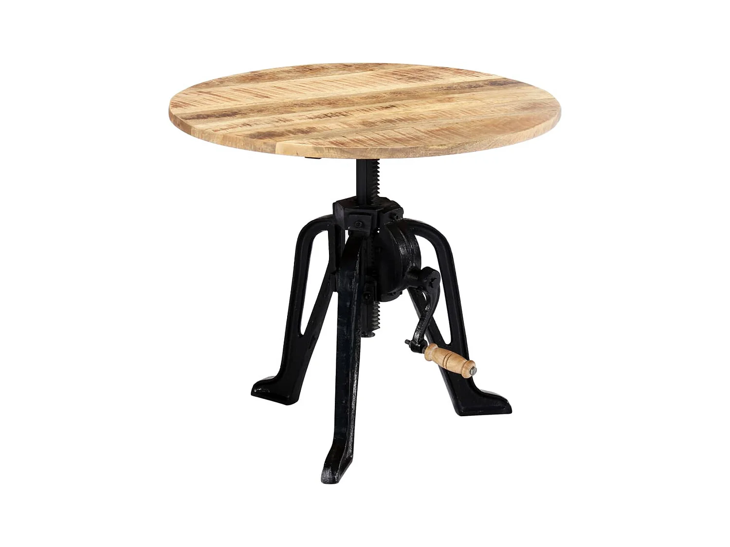 Beistelltisch 60×(46-63) cm Massivholz Mango und Gusseisen