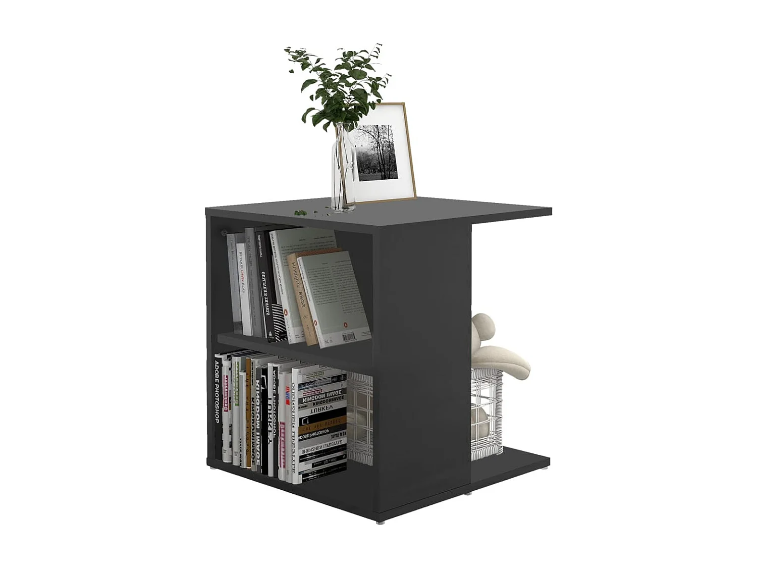 Table d'appoint gris 45x45x48 cm bois d'ingénierie