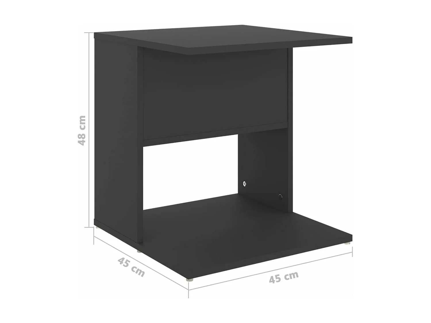 Table d'appoint gris 45x45x48 cm bois d'ingénierie