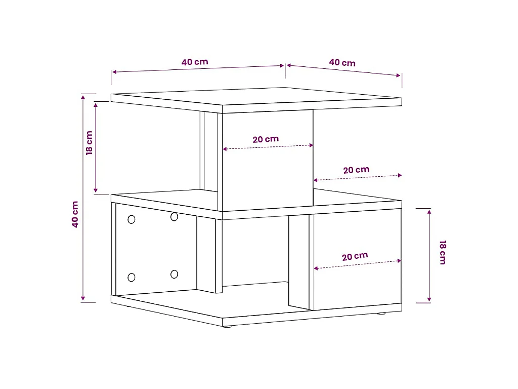 Table d'appoint Blanc 40x40x40 cm Aggloméré