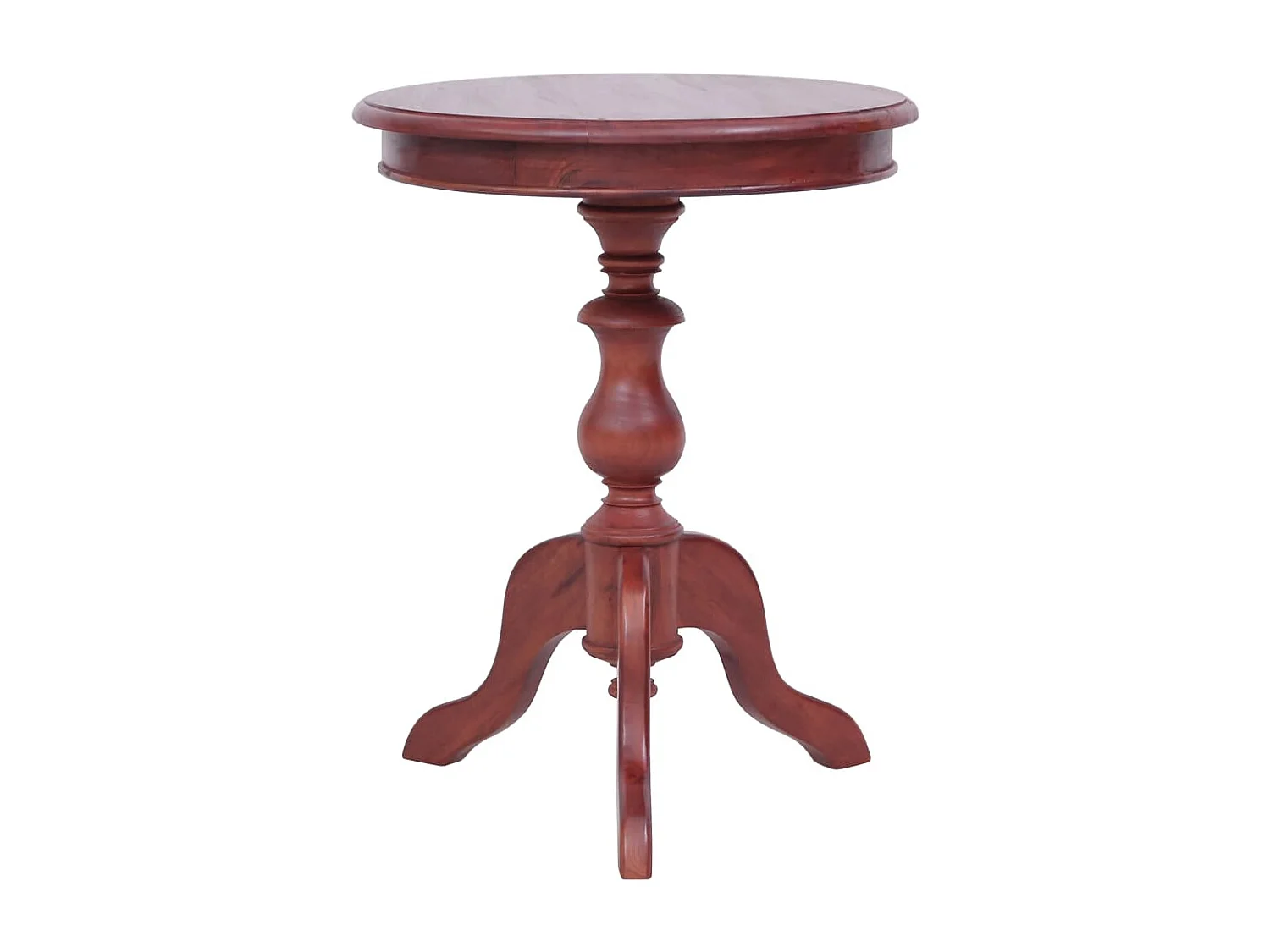 Mesa auxiliar de madera maciza de caoba marrón 50x50x65 cm