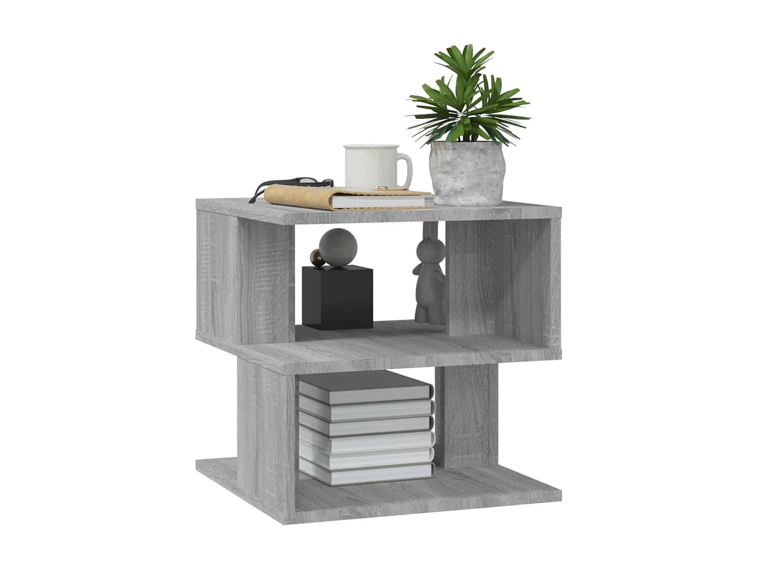 Mesa de apoio 40x40x40 cm derivados madeira cinzento sonoma