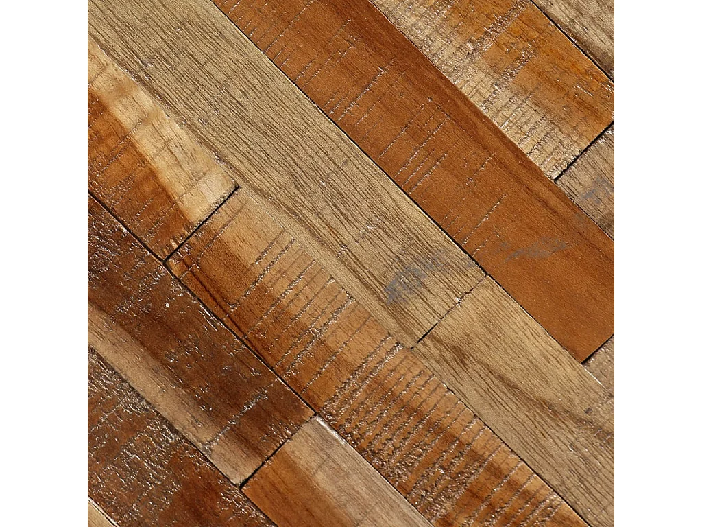 Table d'appoint ronde Teck massif de récupération