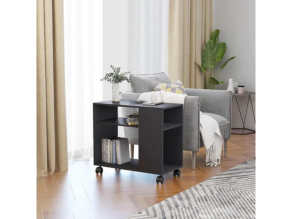 Table d'appoint Gris 70x35x55 cm Bois d'ingénierie