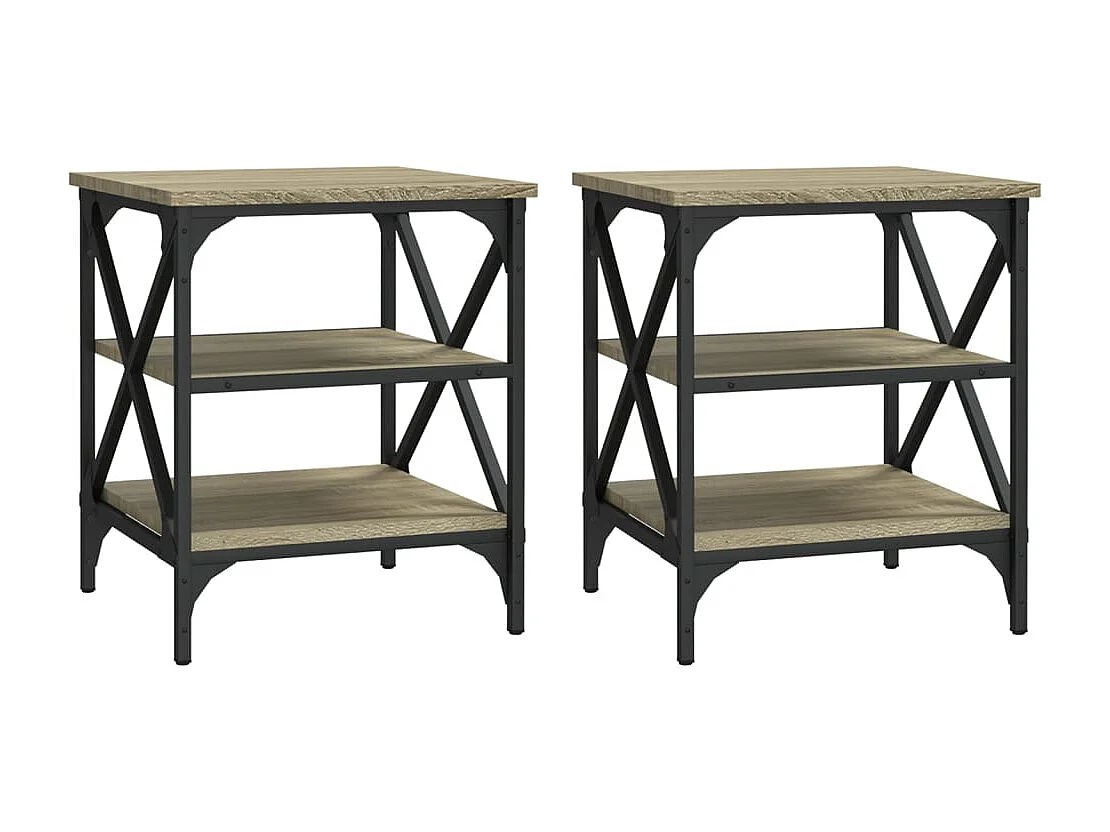 Tables d'appoint 2 pcs Chêne sonoma 40x42x50 cm Bois ingénierie