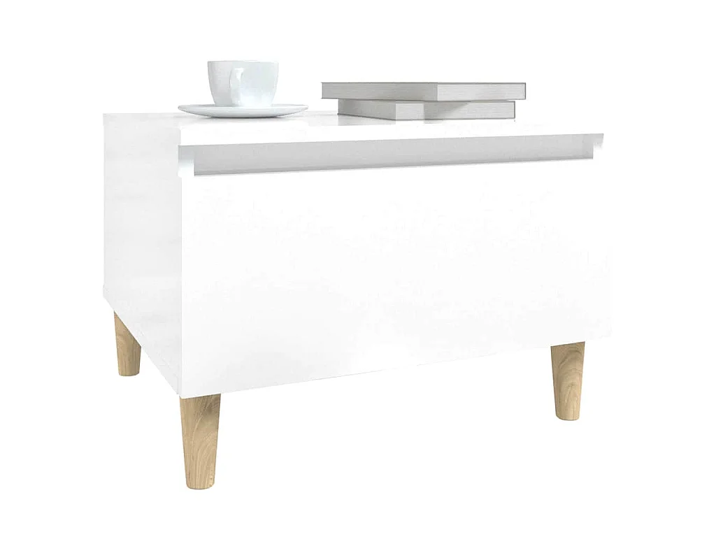 Mesa de apoio 50x46x35 cm derivados de madeira branco brilhante