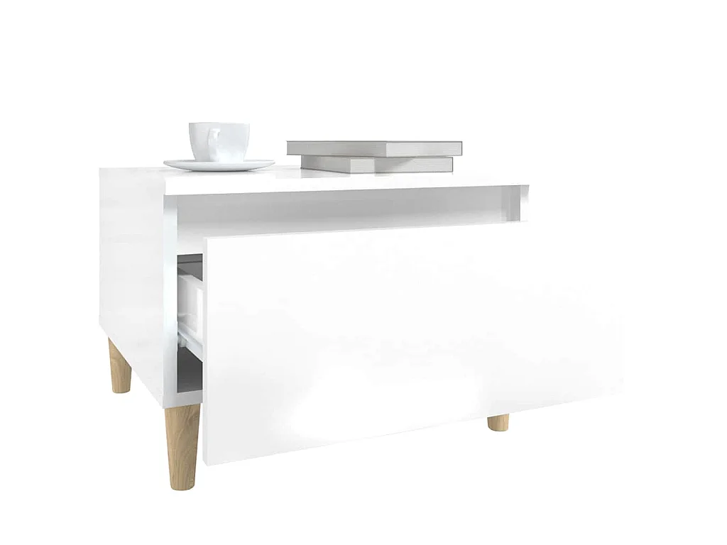 Mesa de apoio 50x46x35 cm derivados de madeira branco brilhante