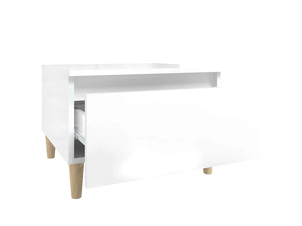Mesa de apoio 50x46x35 cm derivados de madeira branco brilhante