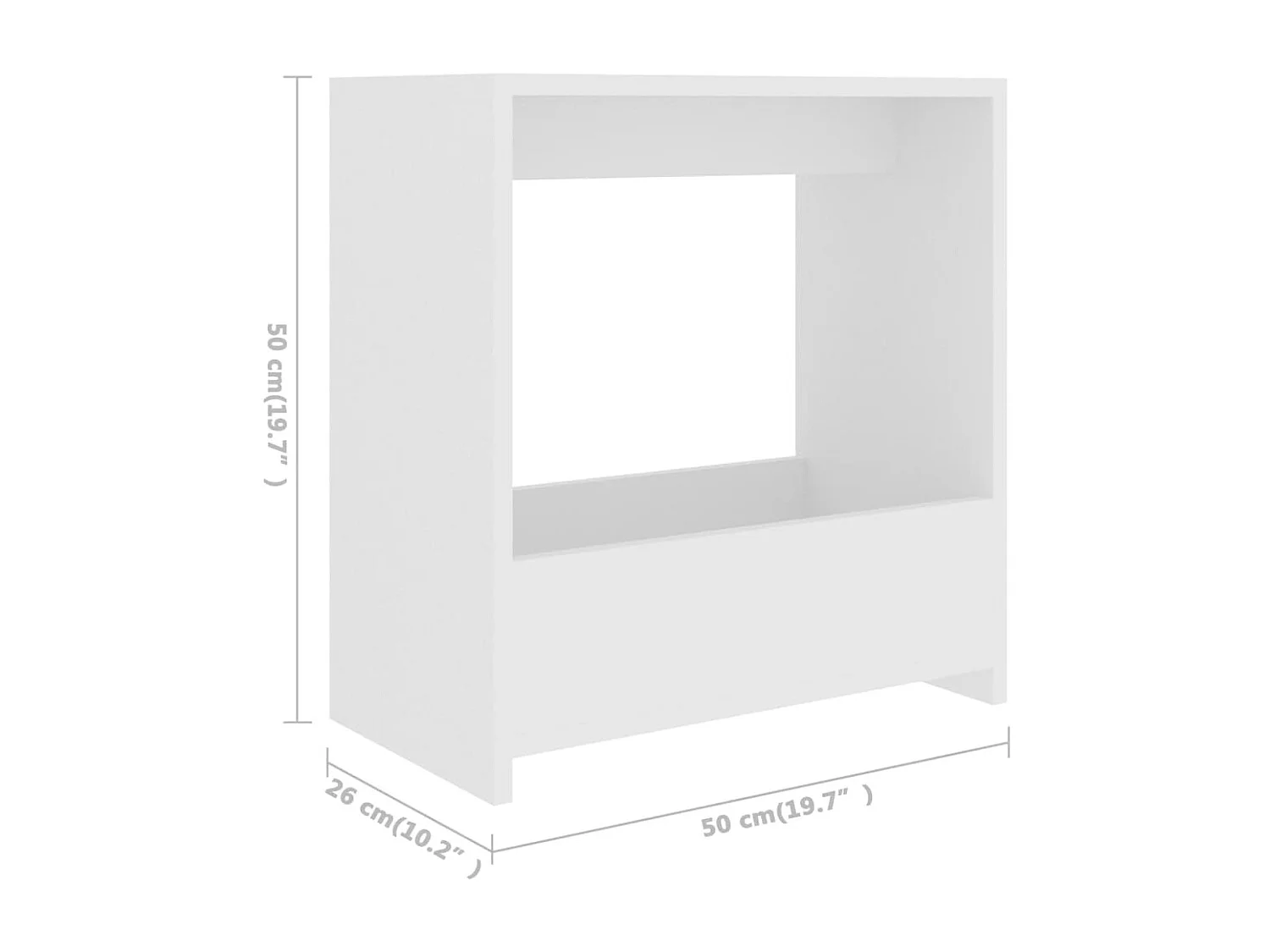 Beistelltisch Weiß 50x26x50 cm Holzwerkstoff