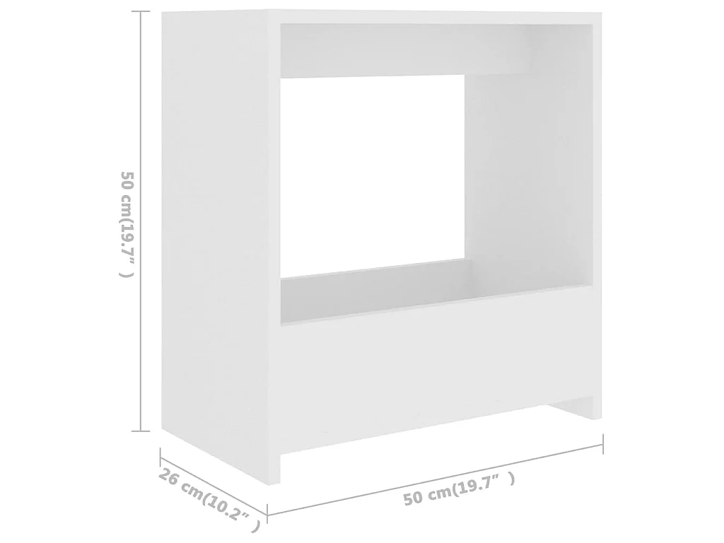 Table d'appoint blanc 50x26x50 cm bois d'ingénierie