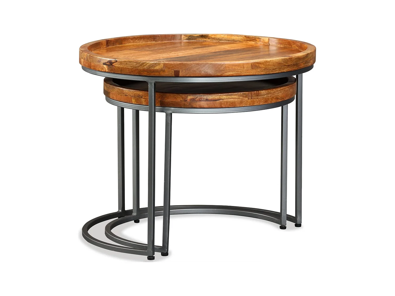 Beistelltisch-Set 2 Stk. Mangoholz Massiv