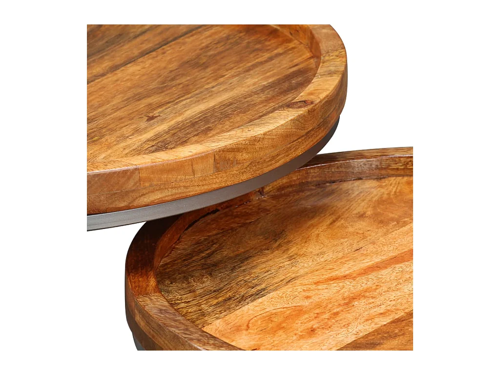 Beistelltisch-Set 2 Stk. Mangoholz Massiv